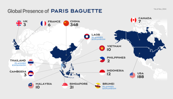 There are 616 overseas Paris Baguette stores as of December 2024. [SPC]