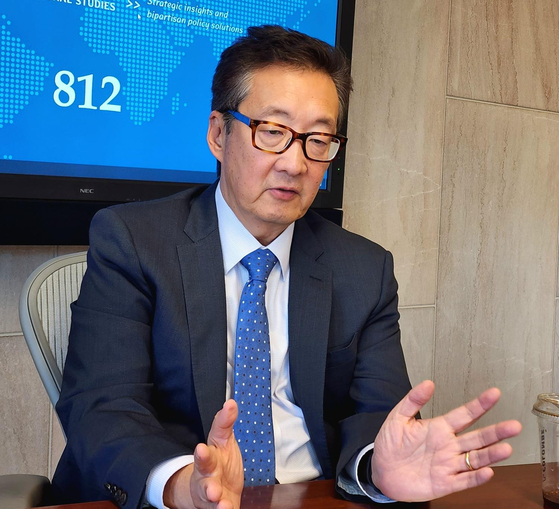 Victor Cha, the Korea Chair at the Center for Strategic and International Studies, speaks during an interview with Yonhap News Agency. [YONHAP] 