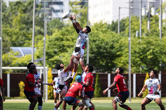 A rugby match held between Korea and Malaysia on June 2 in Incheon for the 2024 Asia Rugby Championship [NEWS1]
