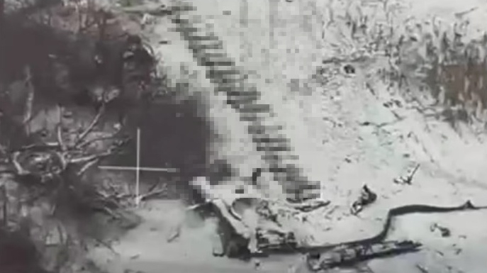 A screen capture of a video of what the 414th Unmanned Strike Aviation Systems Regiment of Ukraine described to be Russian and North Korean soldiers killed in combat, released on Dec. 14. [SCREEN CAPTURE]