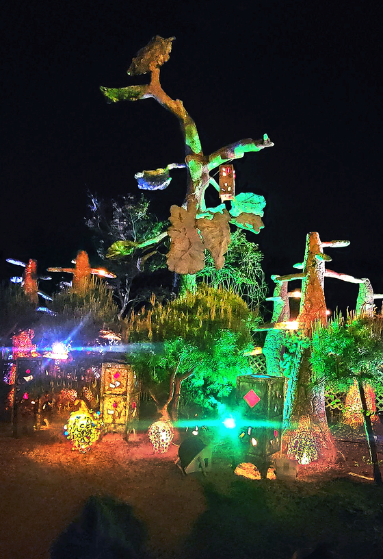 Choi’s stained glass artwork titled ″Glass Pine Tree″ [PARK SANG-MOON]