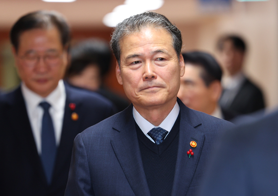 Unification Minister Kim Yung-ho attends a Cabinet meeting held at the government complex in central Seoul on Dec. 3. [YONHAP] 