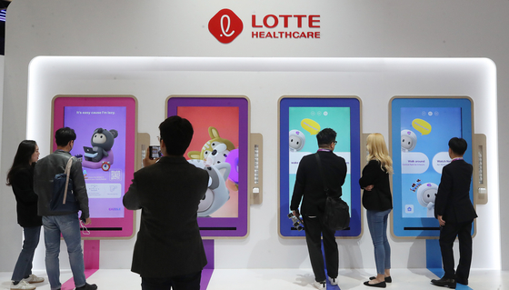 Lotte Group's digital healthcare arm Lotte Healthcare will liquidize following poor sales and profitability. Pictured is Lotte Healthcare's booth at CES 2023 in Las Vegas on Jan. 6, 2023. [NEWS1]