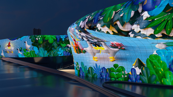 Seoul Light DDP features one of the ″5 Cheers!″ light displays on the wall of the Dongdaemun Design Plaza (DDP) in Jung District, central Seoul. [DDP]