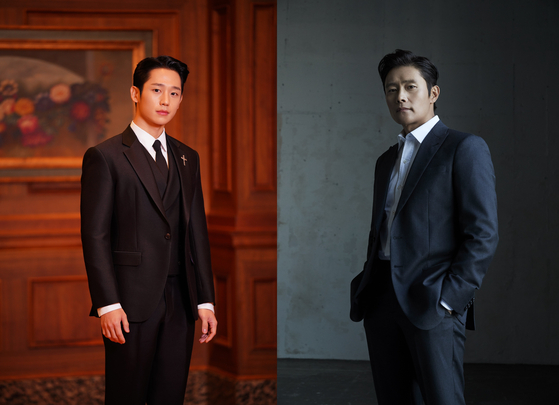 Actors Jung Hae-in, left, and Lee Byung-hun [JTBC, SHOWBOX]