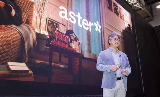 Chung Suk-geun, head of SK Telecom’s GPAA Business Division, speaks during a press conference on the sideline of CES 2025 in Las Vegas on Tuesday. [SK TELECOM]
