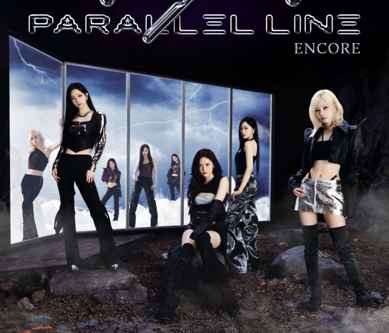 Girl group aespa in the official poster for the encore concerts of the group’s ongoing “Synk: Parallel Line” concert tour. [SM ENTERTAINMENT]