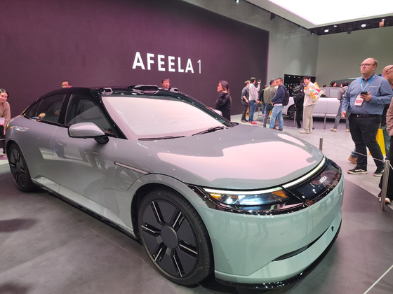 An Afeela EV from Sony and Honda's joint venture is on display at CES 2025 in Las Vegas on Jan. 9. [JIN EUN-SOO]