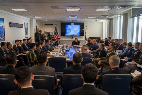 The second session of the South Korea-U.S. Nuclear Consultative Group is in progress at the Pentagon near Washington on Dec. 15, 2023, in this photo released by South Korea's government delegation. [YONHAP]