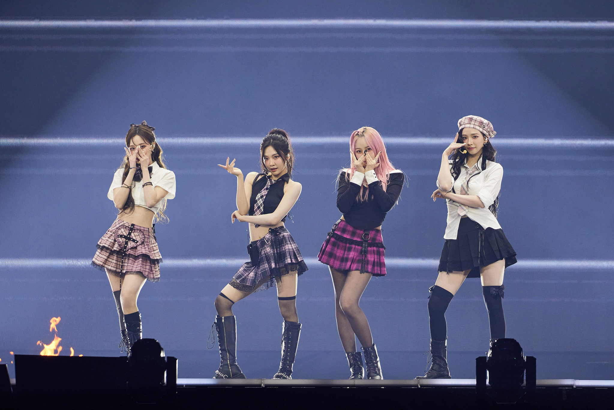 Girl group aespa performs at the “SMTOWN Live 2025 [The Culture, The Future] in Seoul” held at the Gocheok Sky Dome in western Seoul on Jan. 11 and 12. [SM ENTERTAINMENT]