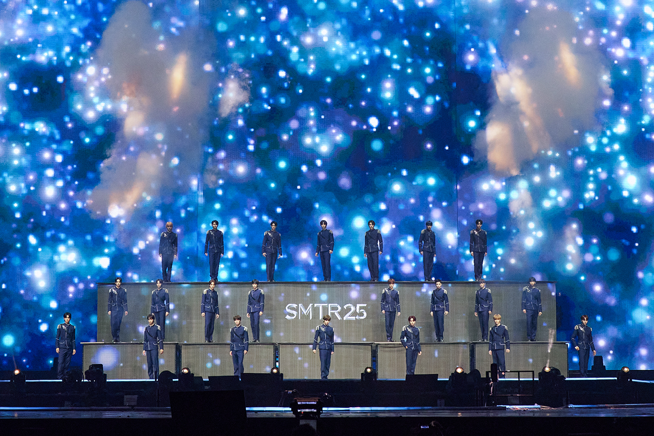 SM Entertainment's male trainees, dubbed SMTR25, perform at the “SMTOWN Live 2025 [The Culture, The Future] in Seoul” held at the Gocheok Sky Dome in western Seoul on Jan. 11 and 12. [SM ENTERTAINMENT]
