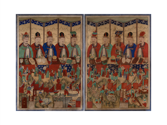 A 19th-century painting of the Ten Kings who ruled the underworld [NATIONAL FOLK MUSEUM OF KOREA]
