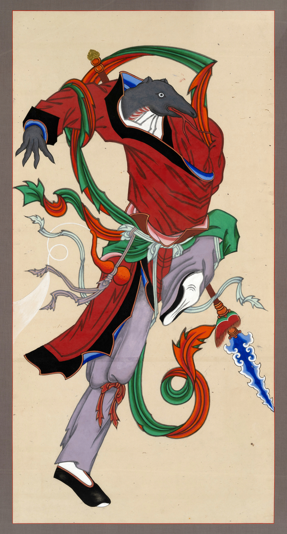 A 1977 painting of the sixth snake god among the Twelve Zodiac Animal Deities [NATIONAL FOLK MUSEUM OF KOREA]