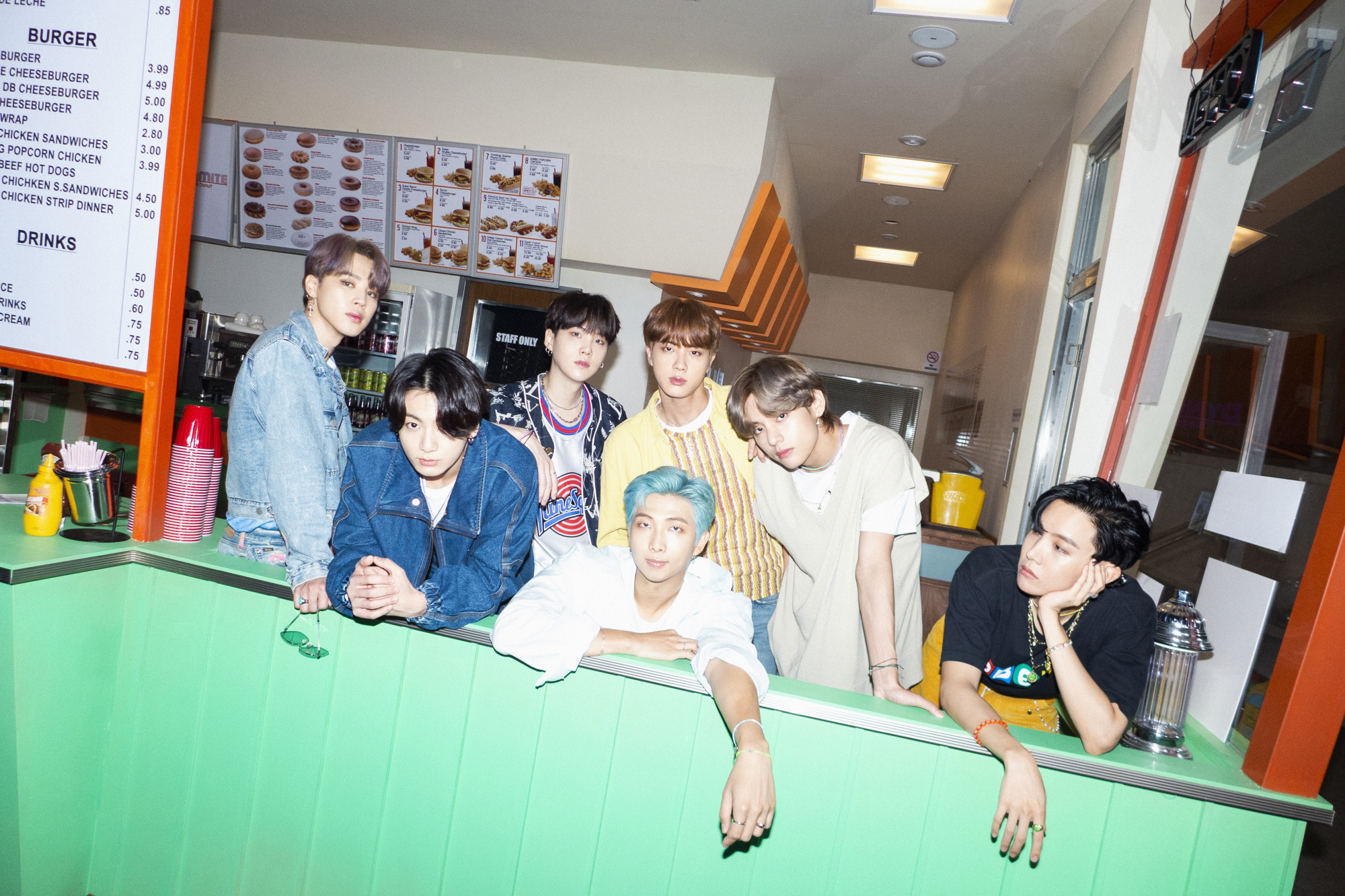 A promotional photo for BTS's ″Dynamite″ (2020) [BIGHIT MUSIC]