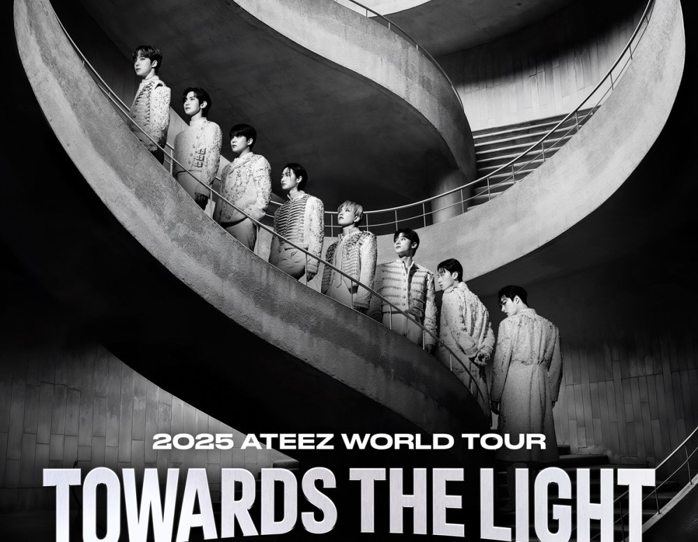 The official poster for Ateez's ongoing world tour “The Light : Will To Power.” [KQ ENTERTAINMENT]