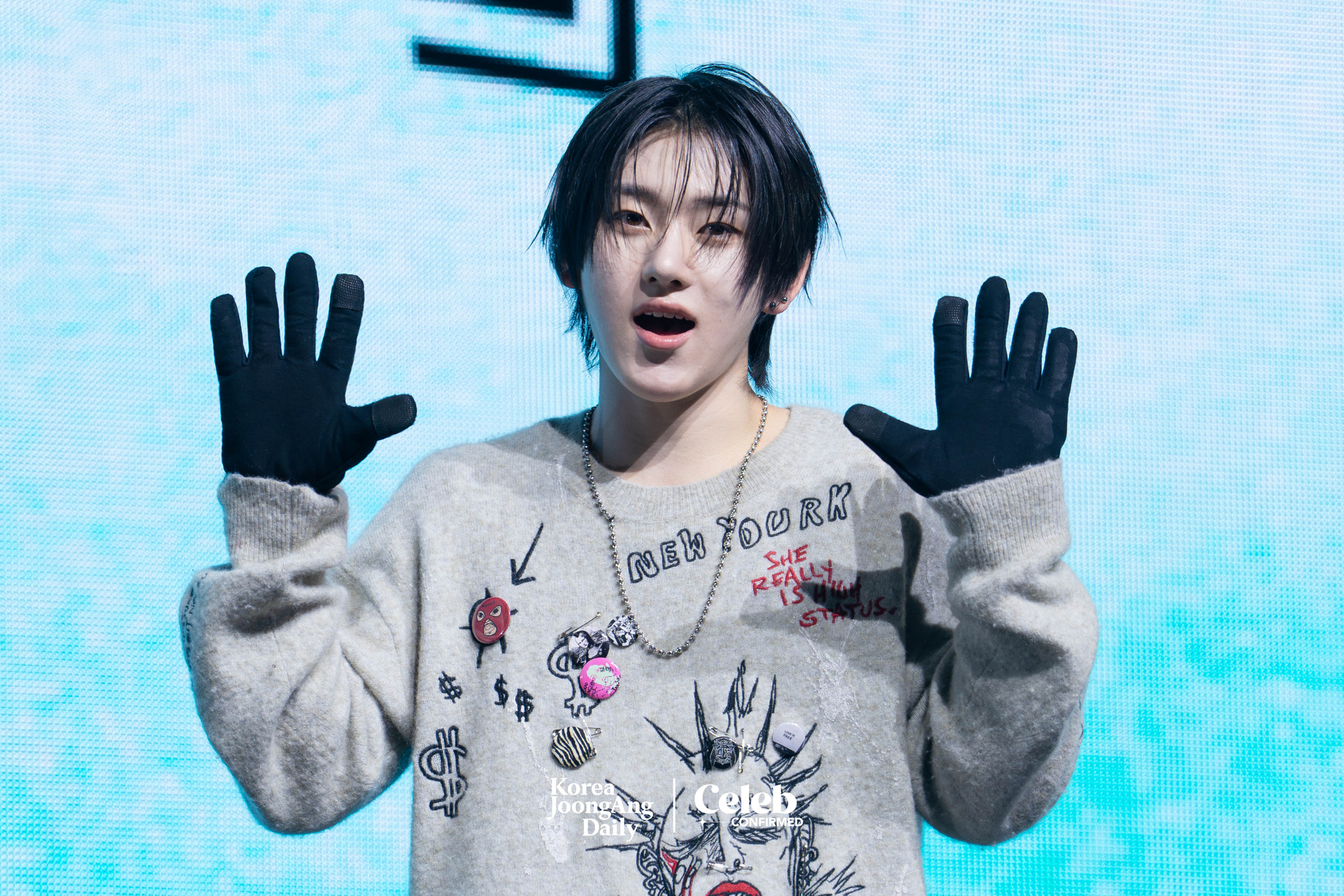 KickFlip's Kyehoon poses for photos during a showcase held on Jan. 20 at Yes24 Live Hall in eastern Seoul for the release of its first EP “Flip it, Kick it!” [DANIELA GONZALEZ PEREZ]
