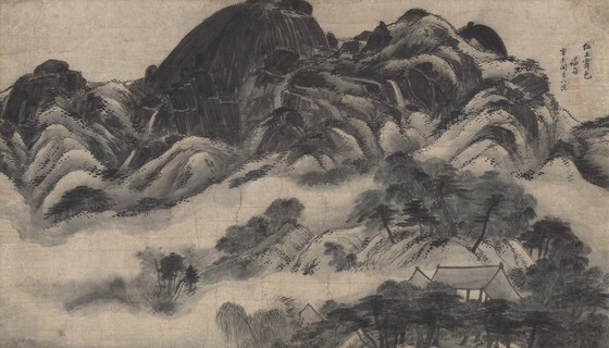 “Inwangjesaekdo" (Scene of Mount Inwang After Rain) by Jeong Seon (1676-1759) [NATIONAL MUSEUM OF KOREA] 