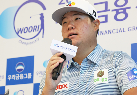 Im Sung-jae answers questions at a 2022 KPGA Woori Financial Group Championship pre-tournament interview on May 11, 2022. [YONHAP]