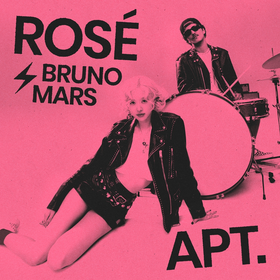 The cover image of ″APT.″ (2024), a collaboration by Rosé of girl group Blackpink and pop star Bruno Mars [THE BLACK LABEL]