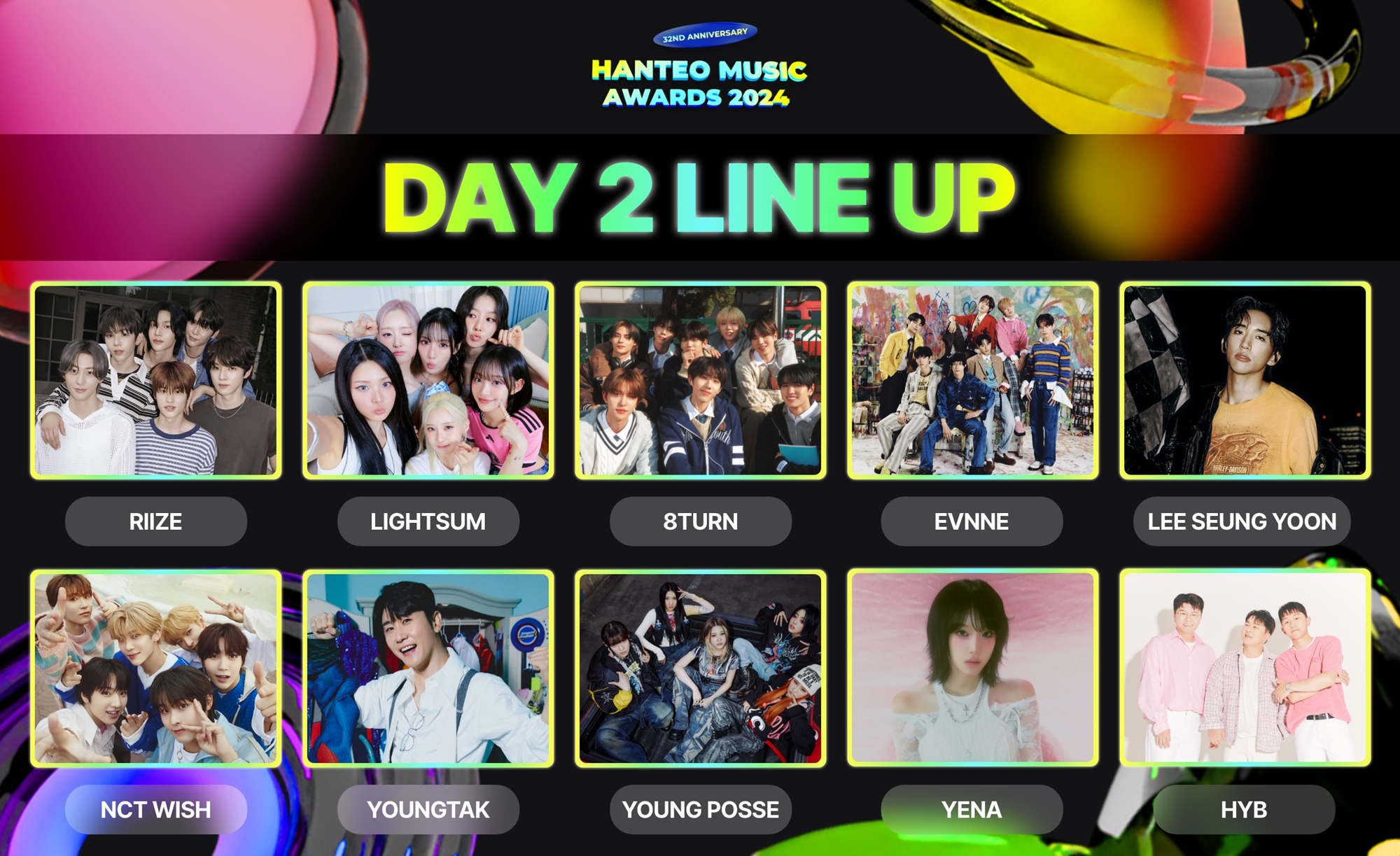 Artist lineup for the second day of the 32nd Hanteo Music Awards [HANTEO GLOBAL]