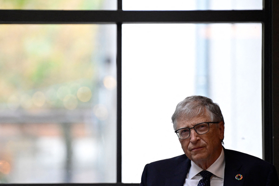 Bill Gates discusses improving the availability of vaccines for children at an event organized by the nongovernmental organization Save the Children in Berlin on Oct. 14, 2024. [AFP/YONHAP]