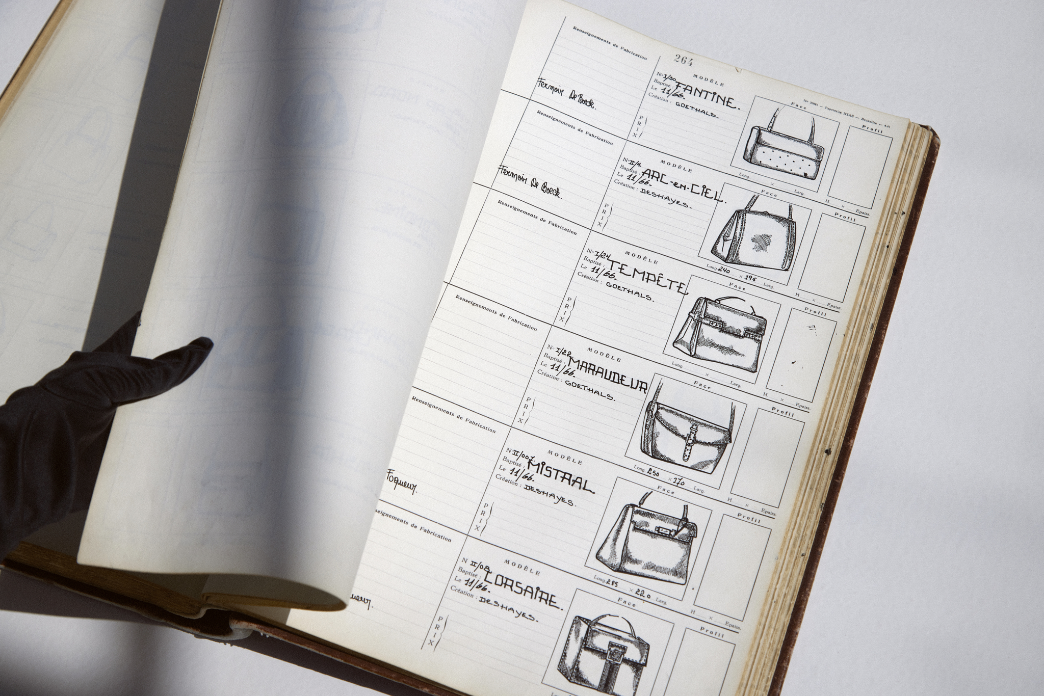 Delvaux's Livre d'Or, or Golden Book, contains sketches and details of every bag ever made by the house [DELVAUX] 