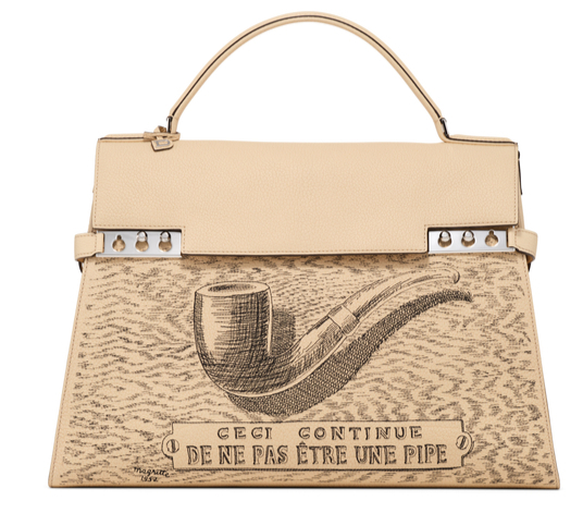 Tempete XL Ceci continue de ne pas etre une pipe, inspired by Surrealist artist Rene Magritte's (1898-1967) ″La Trahison des Images″ (1929), or ″The Treachery of Images.″ [DELVAUX] 