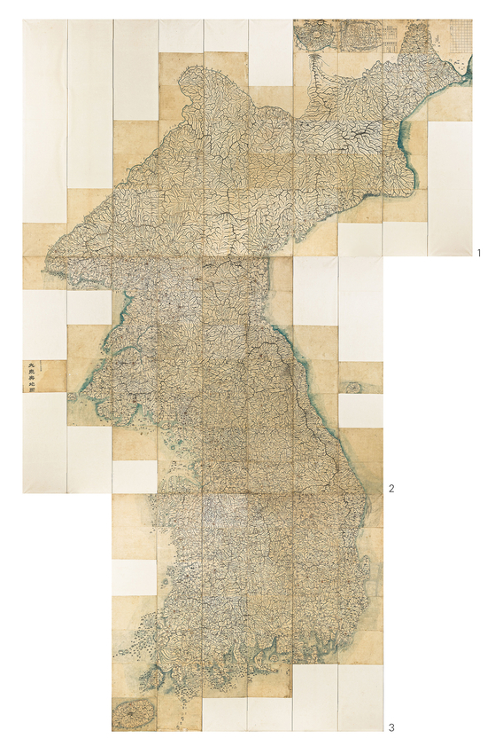 This 1861 copy of the Daedongyeojido, or a woodblock map of the Korean Peninsula by cartographer Kim Jeong-ho, has been submitted for the monthly Seoul Auction on Feb. 18. [SEOUL AUCTION]