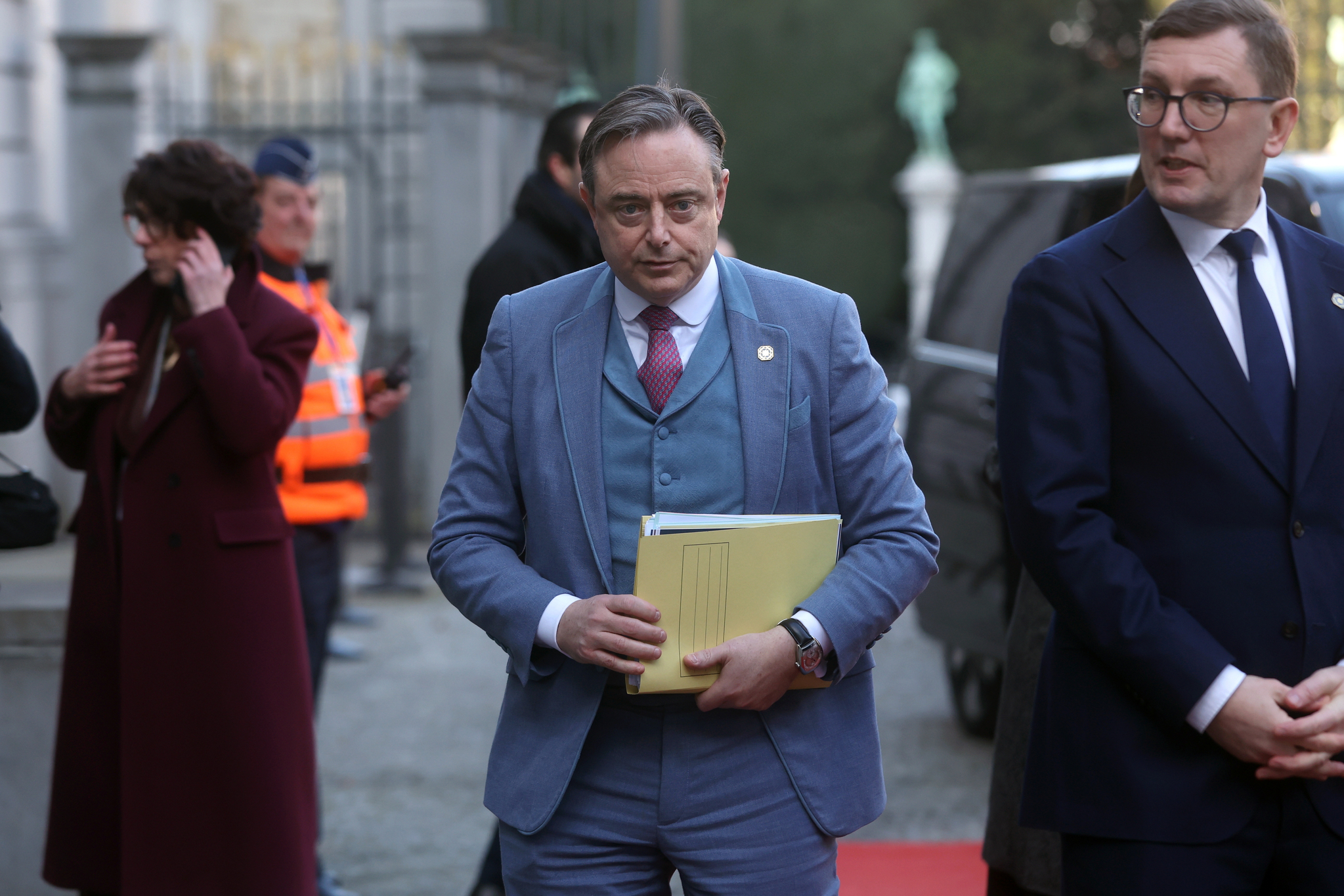  Belgian Prime Minister Bart de Wever arrives to attend the EU leaders' informal meeting on European defense at the Palais d'Egmont in Brussels, Belgium, on Feb. 3. [EPA] 