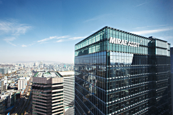 Mirae Asset's logo is shown outside Mirae Asset Global Investments headquarters in central Seoul [MIRAE ASSET GLOBAL INVESTMENTS]