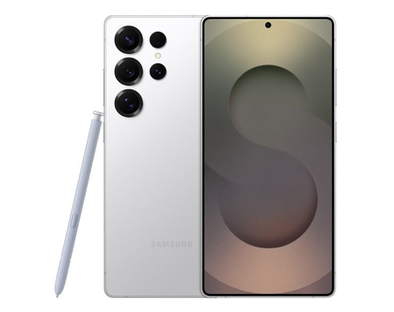 The best-selling Galaxy S25 Ultra, shown in Titanium While Silver, features a lighter body and larger screen than its predecessor. [SAMSUNG ELECTRONICS]