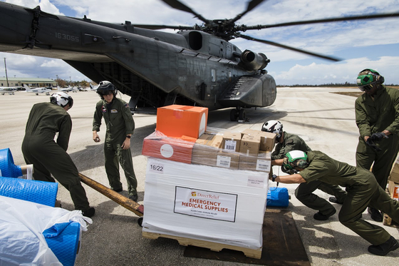 In this undated photo, Direct Relief mobilizes medical aid for emergency teams in isolated areas, as well as hospitals and clinics treating evacuees, after Hurricane Dorian slammed the Bahamas with Category 5 winds, causing loss of life, mass displacement, and widespread destruction. [DIRECT RELIEF]