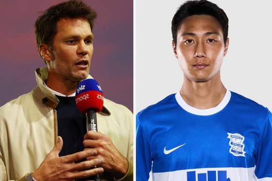 Tom Brady, left, and Paik Seung-ho [REUTERS/YONHAP; BIRMINGHAM CITY]