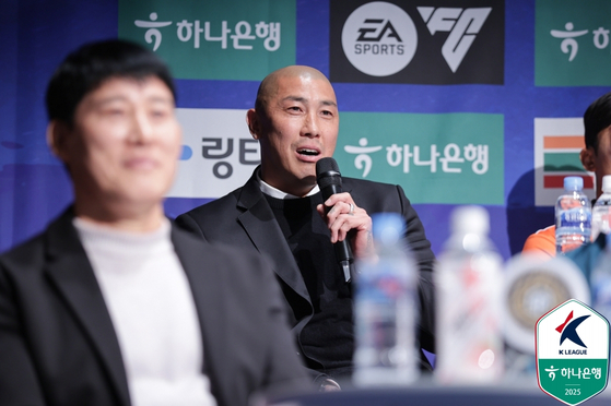 Hwaseong FC manager Cha Du-ri speaks during a media day event at Nuritkum Square in western Seoul on Feb. 19. [YONHAP]