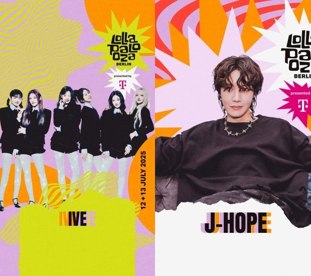 Girl group IVE, left, and J-Hope [LOLLAPALOOZA BERLIN]