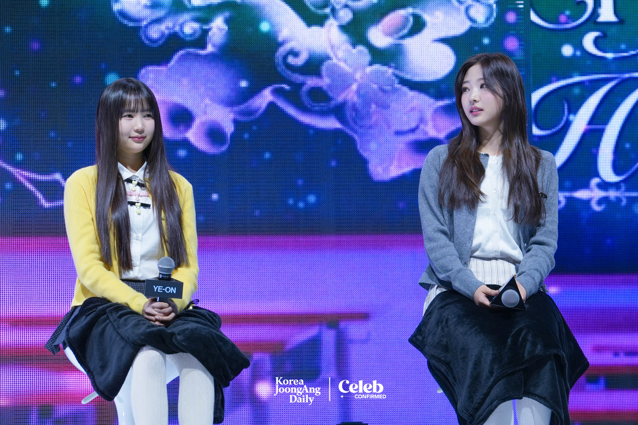 Hearts2Hearts answers reporters’ questions during a showcase held on Feb. 24 at the Yes24 Live Hall in eastern Seoul for the release of its first single “The Chase.” [DANIELA GONZALEZ PEREZ]