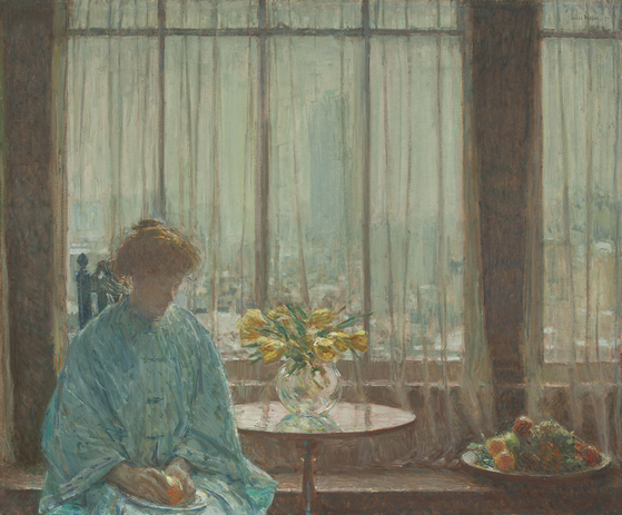 "The Breakfast Room, Winter Morning, New York" (1911) by Childe Hassam [WORCESTER ART MUSEUM]