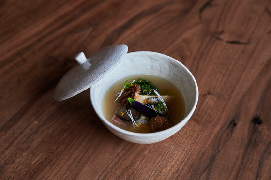 A dish incorporating jang, dubbed "Mingling Pot" at Mingles. [MINGLES]