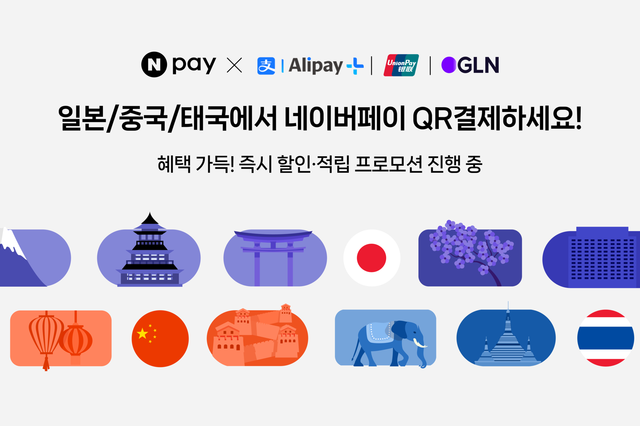 A poster promoting Naver Pay's discount campaign that runs through May in Japan, China and Thailand [NAVER PAY]