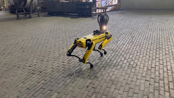The four-legged robot from Posco is a robot solution replacing high-risk manual work, such as facility inspections in steelworks. [POSCO]