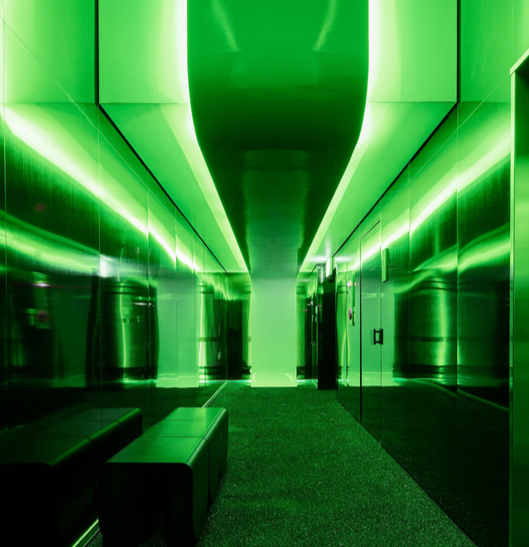 The hallway to the theater at Laika Cinema in Yeonhui-dong, western Seoul [COV STUDIO]