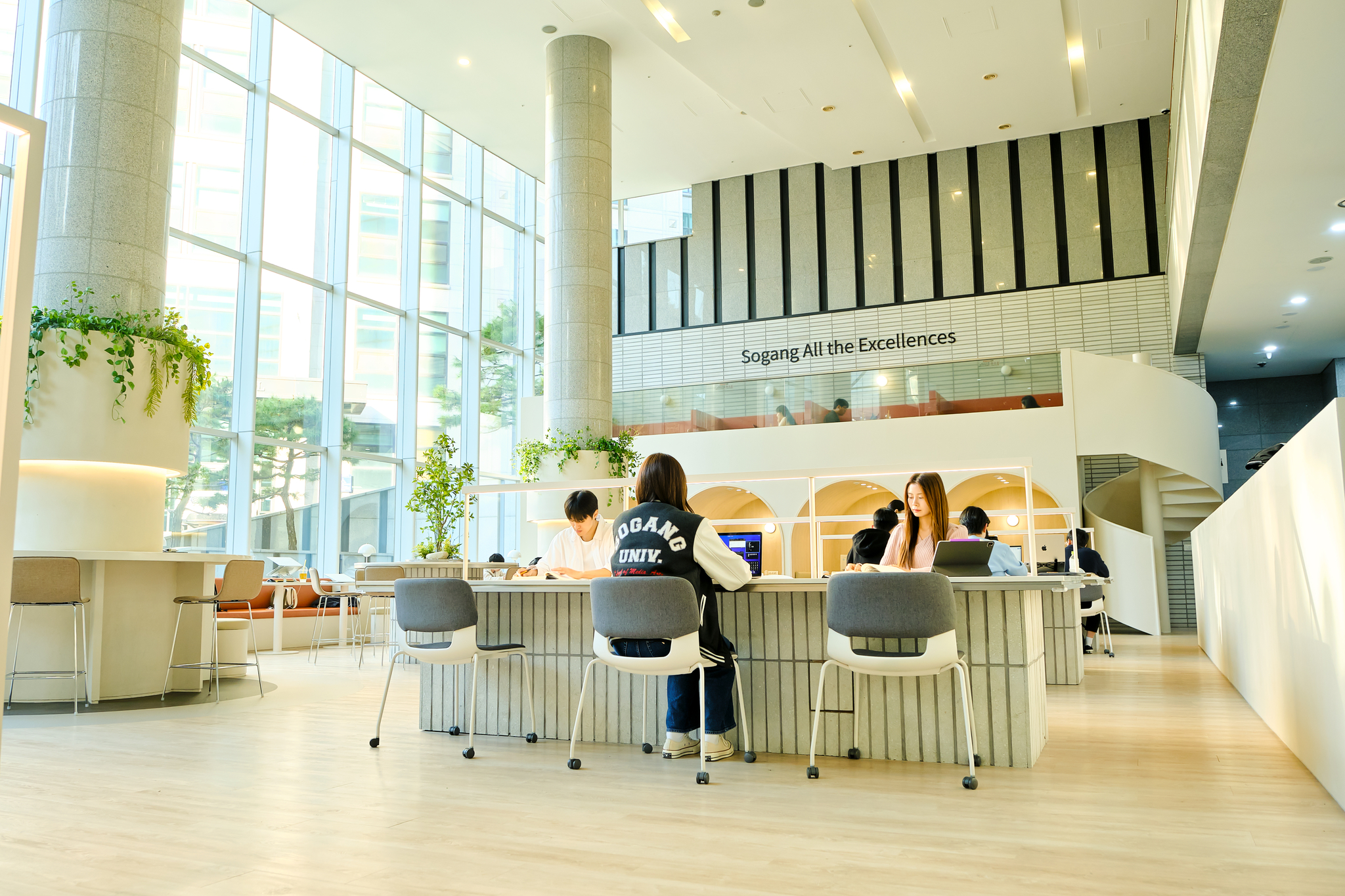Sogang University students study at the Paulus Lounge in the university campus in Mapo District, western Seoul. [SOGANG UNIVERSITY]