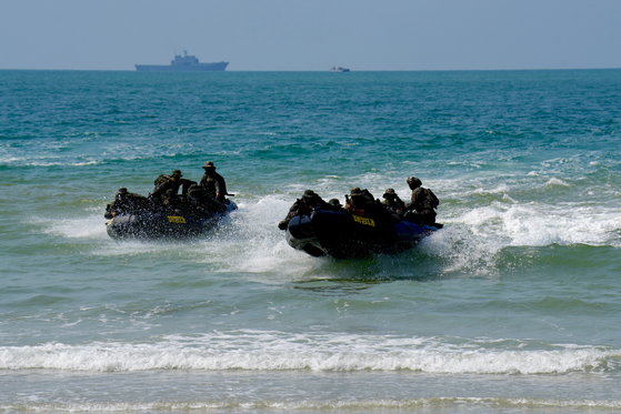 Korean troops take part in the annual Cobra Gold exercise in Thailand in a photo provided by the Marine Corps on March 4. [YONHAP] 