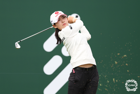Hwang You-min hits a shot during the Dongbu Construction-Koreit Championship in Iksan, North Jeolla on Oct. 10, 2024. [YONHAP] 