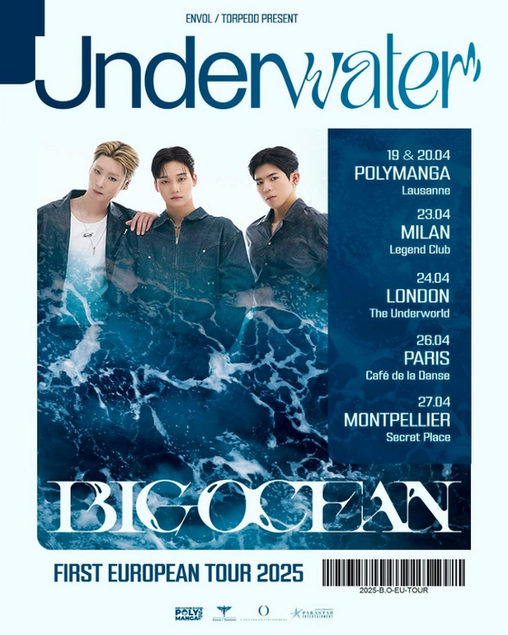 A schedule poster of trio Big Ocean's first European concert tour [PARASTAR ENTERTAINMENT]
