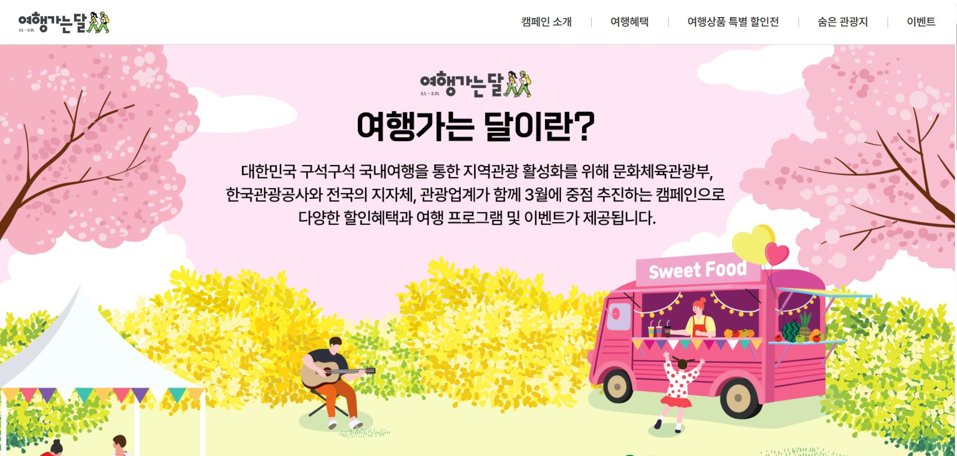 The main page of the Culture Ministry's spring travel campaign website [SCREEN CAPTURE] 