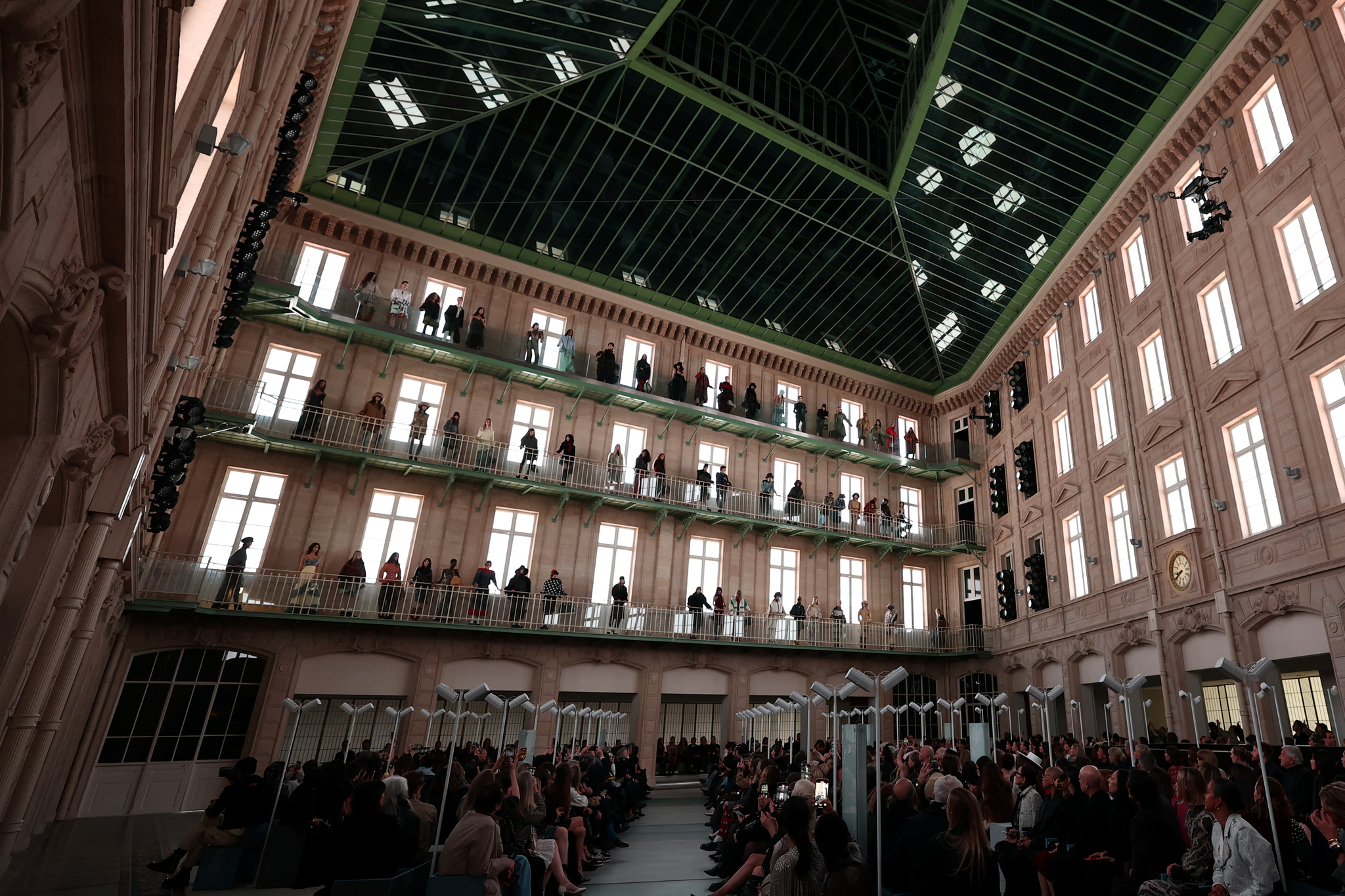Models present creations by designer Nicolas Ghesquiere as part of his Fall/Winter 2025-2026 Women's ready-to-wear collection show for fashion house Louis Vuitton during Paris Fashion Week in Paris on March 10. [REUTERS/YONHAP] 