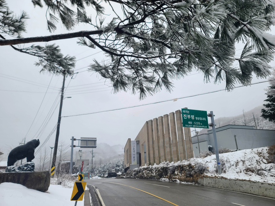 Gosung County, Gangwon, is covered in snow on March 16. [YONHAP]