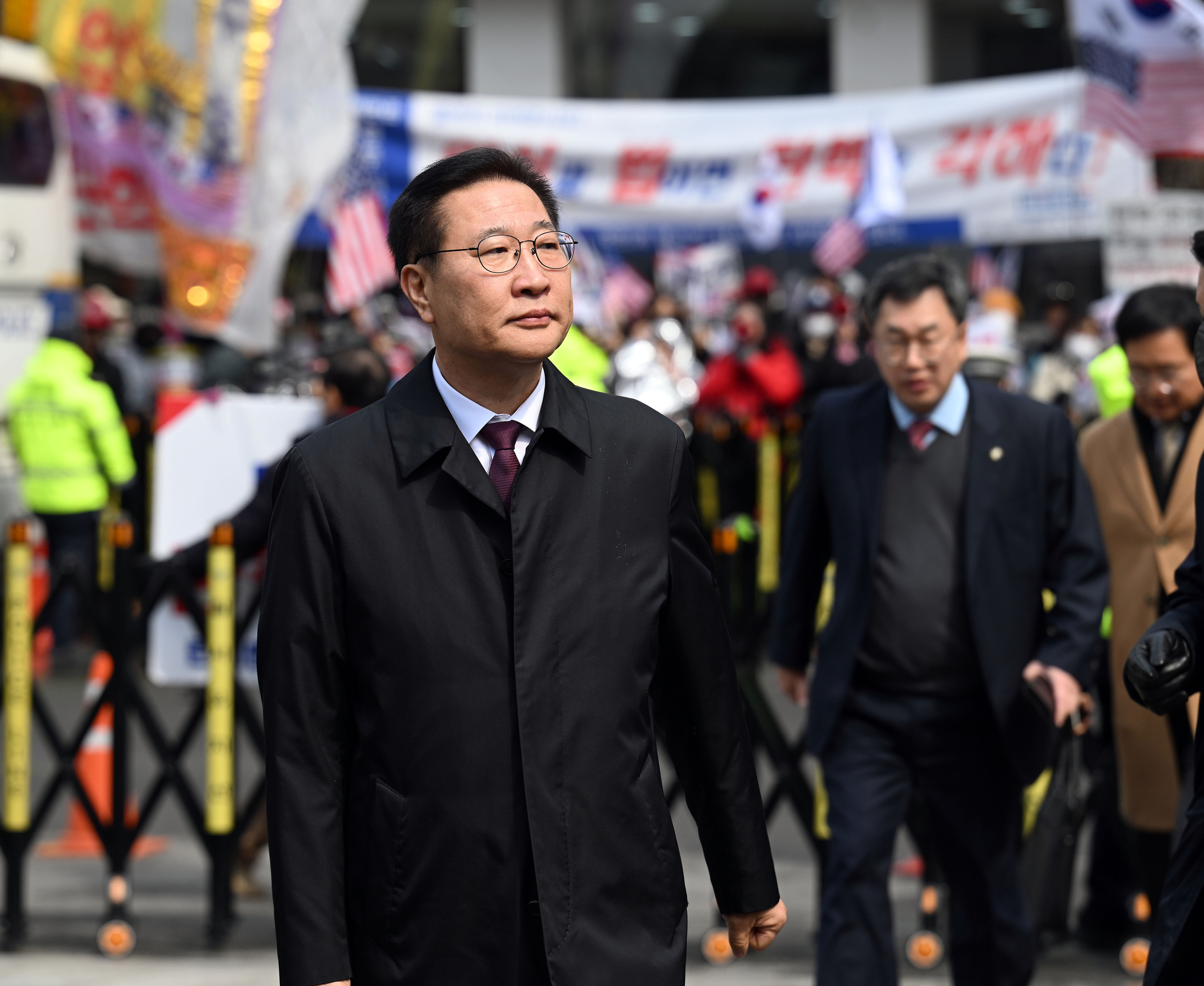 Impeached Justice Minister Park Sung-jae arrives at the Constitutional Court in Jongno District, central Seoul, on March 18. [JOINT PRESS CORPS]