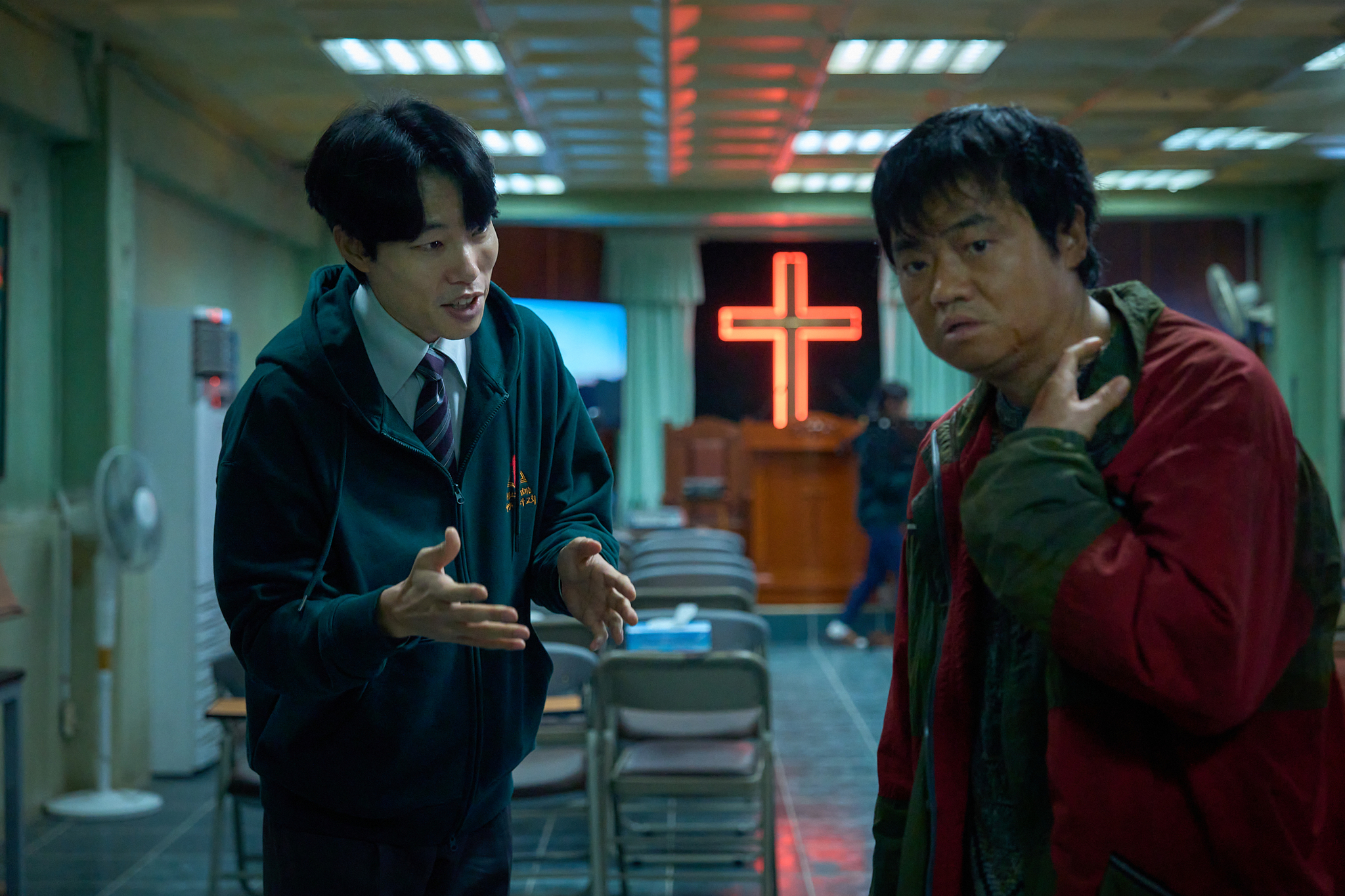 A still from ″Revelations,″ featuring actors Ryu Jun-yeol, left, and Shin Min-jae [NETFLIX]